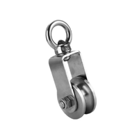 Anillo de elevación de bloque de corona Universal, polea pequeña, rodamiento Industrial de acero inoxidable 304, Rueda ranurada con rueda de pista de cuerda de alambre