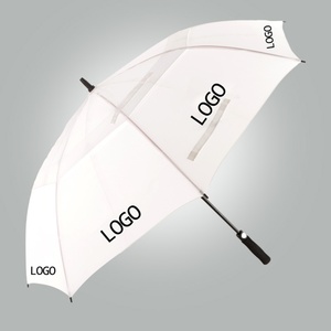 Sunny Kinte Windproof Straight Double <b>Canopy</b> UV Protection Large Maroon White Golf Umbrella Custom Logo Printing Auto Open EVA - Product Image 1