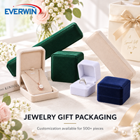 Boîte à bijoux en velours élégante et durable avec logo personnalisé de qualité supérieure pour bague, collier, bracelet, emballage cadeau et présentation en magasin