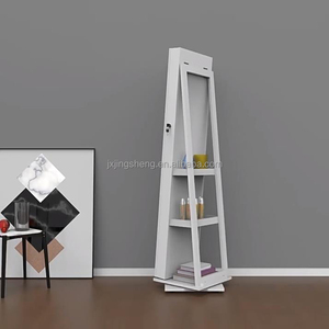 Mobiletto Portagioie Girevole in <span class=keywords><strong>Legno</strong></span> Contemporaneo con Specchio e Ripiano per Soggiorno - Product Image 2