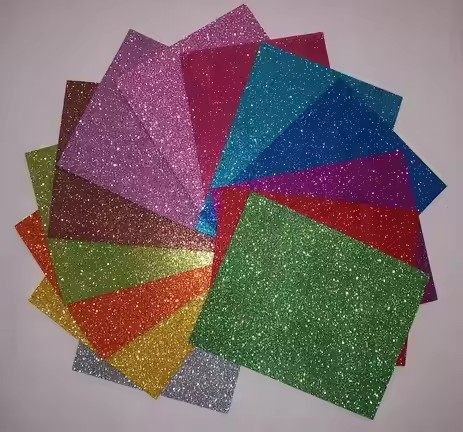 Material Assorted Green Sparkle Glitter Fabric Faux Leather Sheets Set