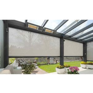 Custom Sunshade Automatic Electric Zipper Track Blinds Pvc Courtyard Windproof <strong>Tubular</strong> <strong>Motor</strong> Zipper <strong>Curtain</strong> Outdoor Roller Blind - Product Image 1