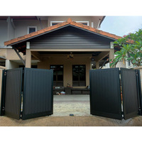 Portes coulissantes automatiques en aluminium pour allée de maison, design moderne et simple, portes principales en métal, à vendre