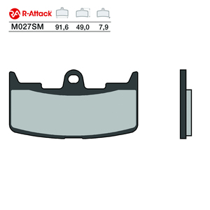 ผ้าเบรกมอเตอร์ไซค์ R-Attack M027SM ด้านหน้า ผลิตจากทองแดงเผาผง ได้รับการรับรองมาตรฐาน R90 - Product Image 1