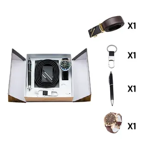Coffret cadeau d'entreprise 4 en 1 <span class=keywords><strong>de</strong></span> haute qualité Montre <span class=keywords><strong>de</strong></span> luxe et coffret cadeau ceinture <span class=keywords><strong>pour</strong></span> hommes et femmes - Product Image 1