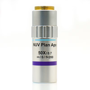 NUV 50X Apo عدسة هدف الطائرة NA0.7 لاستخدام أنبوب المجهر FL200mm - Product Image 1