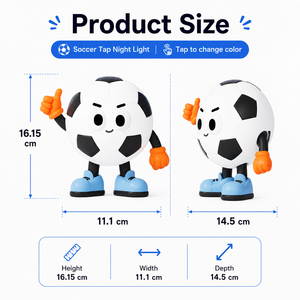 Nouvelle veilleuse LED à intensité variable style dessin animé sur le thème du football 2026 avec piles - Cadeau pour la Journée des enfants - Product Image 5