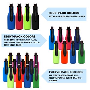Funda Aislante para Botella de Cerveza con Cierre, Funda de Neopreno Aislante para Botella, Funda para Botella de Cerveza con Borde de Tela Cosida para Fiestas - Product Image 3