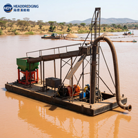 Drague flottante à jet d'aspiration pour l'extraction d'or et de sable, bateau de dragage alluvial fluvial à moteur diesel