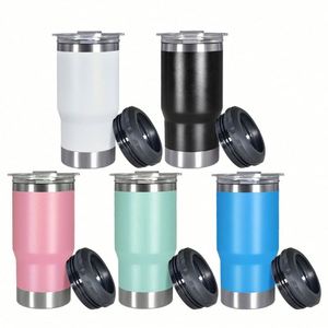Gobelet isotherme pour voiture en acier inoxydable thermolaqué de 14 oz avec double couvercle et 2 tasses colorées - Product Image 2