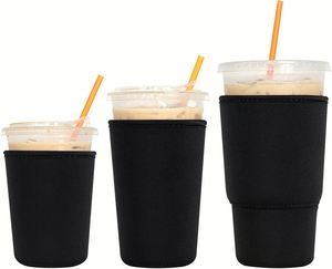 Funda Reutilizable de Neopreno para Café Helado, Funda Aislante para Bebidas Frías, Juego de 3 Piezas con 3 Tamaños - Product Image 4