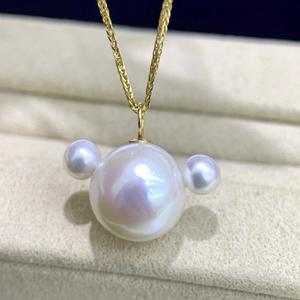 Collier à boucle universelle en argent sterling S925 à la mode avec pendentif en perle noire de Tahiti de 10-11 mm - Product Image 1