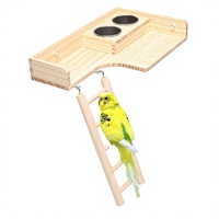 Ensemble de jouets pour oiseaux : plateforme, balançoire, pont suspendu, distributeur de nourriture, échelle pour hamster, échelle nuage, plateforme d'escalade - Bois et métal