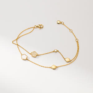 2025 Bijoux de Mode Bracelet Fleur Trèfle en Argent 925 pour Femme Plaqué Or 18K Ornement de <span class=keywords><strong>Main</strong></span> en Argent Sterling Chaîne - Product Image 1