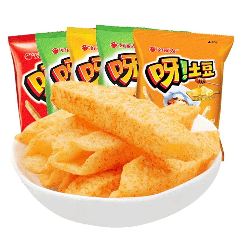 wow potato Wholesale Asian snacks spicy crayfish flavor exotic chips potato chips 70g