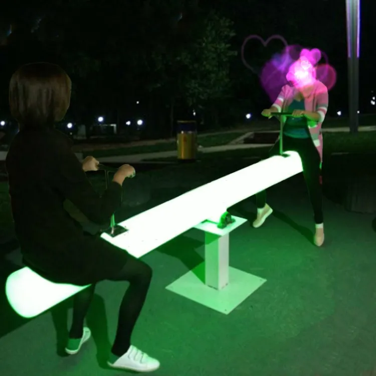 Illuminato altalena PE stampaggio rotazionale giardino parco Teeterboard centro commerciale Plaza parco giochi leva sedili interattivi