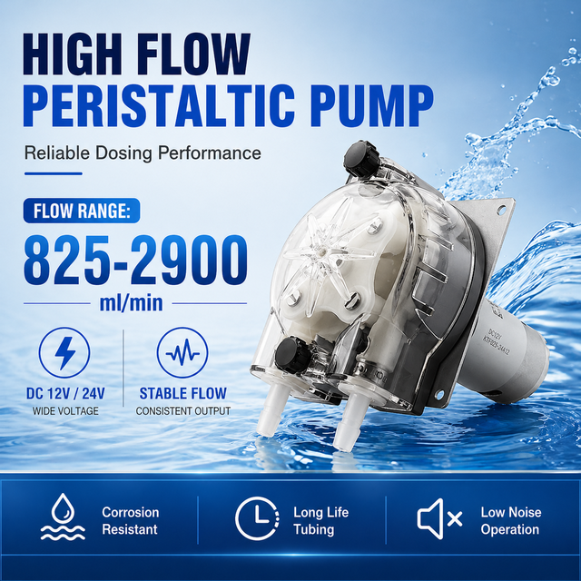 LEFOO LFP403DB 24v 12v Dc Motor ph Control Micro Peristaltic Dosing Pump 2900min/ml High Flow for Water Treatment Dosing System