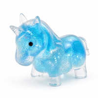 Jouet anti-stress licorne souple à paillettes liquides, jouets sensoriels en TPR pour enfants et adultes, cadeau de bureau pour l'anxiété, vente en gros