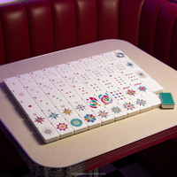 Jeu de tuiles de Mahjong américain personnalisé OEM ODM, motif botanique sauvage inspiré de la nature, 160 tuiles, 8 tapis, 1 support, exposition créative
