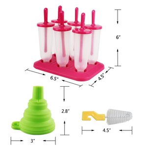 Moule à glaces en plastique avec entonnoir et brosse pour enfants, idéal pour la fabrication de bâtonnets de glace amusants et adaptés aux enfants, avec des outils pratiques - Product Image 6