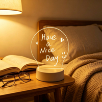 Luz Nocturna LED Acrílica Creativa Directo de Fábrica, Tablero de Mensajes Acrílico en Blanco Borrable para Escribir, para Decoración de Oficina y Hogar, Regalo