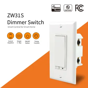 Dimmer Light Switch Us ETL FCC US Z-wave Plus Dimmer Light Smart Switch Remote Control 3 Way Z Wave Switch In-wall Wireless Dimmer Light Switches