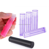 Tubes en plastique vides pour baume à lèvres 5g, ronds, blancs et roses, contenants pour baume à lèvres et rouge à lèvres, avec plateaux de remplissage