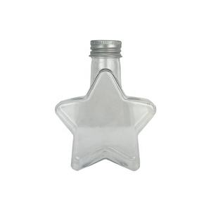 Beş yıldız şekli 100ml gıda sınıfı <span class=keywords><strong>PET</strong></span> plastik sıvı şişe 24 410 alüminyum kap ile suyu içecekler için hediye ambalaj - Product Image 1