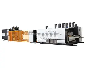 Scatola di cartone rendendo completamente automatico flexo cartella gluer cartone ondulato stampa die taglio macchina