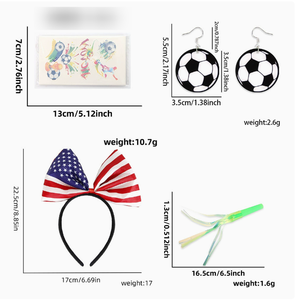 Ensemble de décoration pour supporters de football américain 2026 – Kit de cheering pour hommes et femmes avec bandeau et boucles d'oreilles nationales - Product Image 1