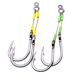Anzuelos Dobles de Acero DORISEA 7x7 con Hilo Luminoso para Pesca en Agua Salada, Tamaños 3/0-10/0, para Pesca con Señuelos, Trolling, Marlín/Trucha - Product Image 1