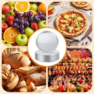 Barquettes jetables en aluminium de 12 pouces, résistantes au four et au micro-ondes, qualité alimentaire, 200 ml, pour fêtes, emballage de pizzas - Product Image 6