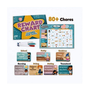 Gráfico de tareas de borrado en seco magnético para niños con 34 imanes de tareas y títulos, gráfico de responsabilidad de imanes de incentivo de 49 estrellas - Product Image 2