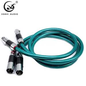 Kabel Line Speaker Mikrofon YIVO XSSH HIFI 2 Core OD 10MM PCOCC Terlindung Seimbang 3 Pin Kabel Audio XLR Pria Ke 2 Wanita