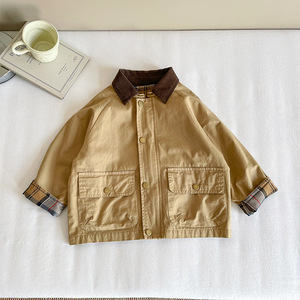 2025 autunno nuovo <span class=keywords><strong>abbigliamento</strong></span> per bambini giapponese e coreano Versatile stile britannico giacca Patchwork scozzese per <span class=keywords><strong>ragazzi</strong></span> - Product Image 5