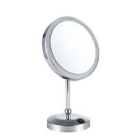Miroir de courtoisie moderne à LED, rotatif et grossissant, pliable, argenté, à poser sur table, pour la maison et les mariages, best-seller