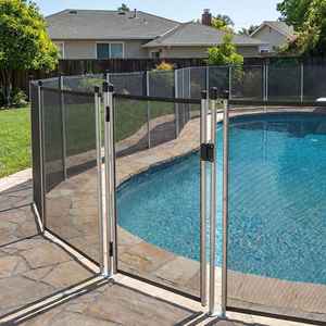 Clôture de piscine temporaire en aluminium, fine, amovible, rétractable, avec lames en maille, <span class=keywords><strong>pour</strong></span> la sécurité de la natation - Product Image 2