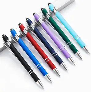 כדורי עטים עם מחט, שחור דיו מתכת עט חרט עט, 2 ב 1 Stylus 1mm