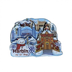 Magneti per Frigorifero in Legno Ricamati con Temi di Viaggio Urbano, Luoghi Panoramici Creativi e Attrazioni Turistiche Nazionali, Decorativi - Product Image 1