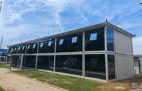 Maison conteneur modulaire détachable économique préfabriquée en kit avec mur rideau en verre, 2 étages, pour bureau, hôtel, école
