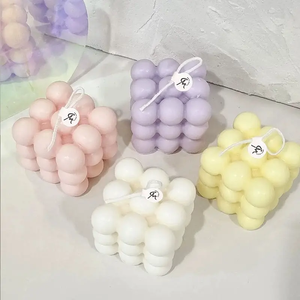 Vela de aromaterapia en forma de cubo de <span class=keywords><strong>Rubik</strong></span> de Color hecho a mano, <span class=keywords><strong>Bola</strong></span> de cera creativa de lujo para uso de barras de vacaciones de Diwali de Pascua - Product Image 6