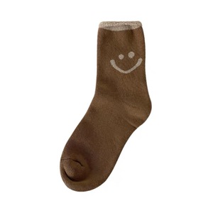 2025 Hot Warm <strong>Sock</strong> Cute Winter Cotton Tube Teen Girl Women Wearing Smile Towel Bottom Crew Tube Rolled Slouch Warm <strong>Sock</strong> - Product Image 4