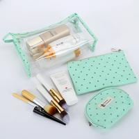 JOYSUN JOYSUN Nouveau modèle à succès : Trousse de maquillage transparente en PVC, ensemble de trois pièces avec logo, étui de rangement en plastique PC