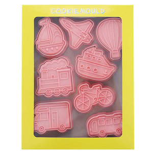 Nghệ tây Giao thông vận tải Cookie Khuôn Xe Ô Tô cắt cookie bánh quy Cookie tàu máy bay xe buýt hình dạng tem embosser - Product Image 6