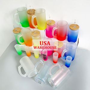 16Oz Sublimation Blank Stein Classic Mug Colorful Heavy <b>Beer</b> Glasses for Iced Coffee - Product Image 1