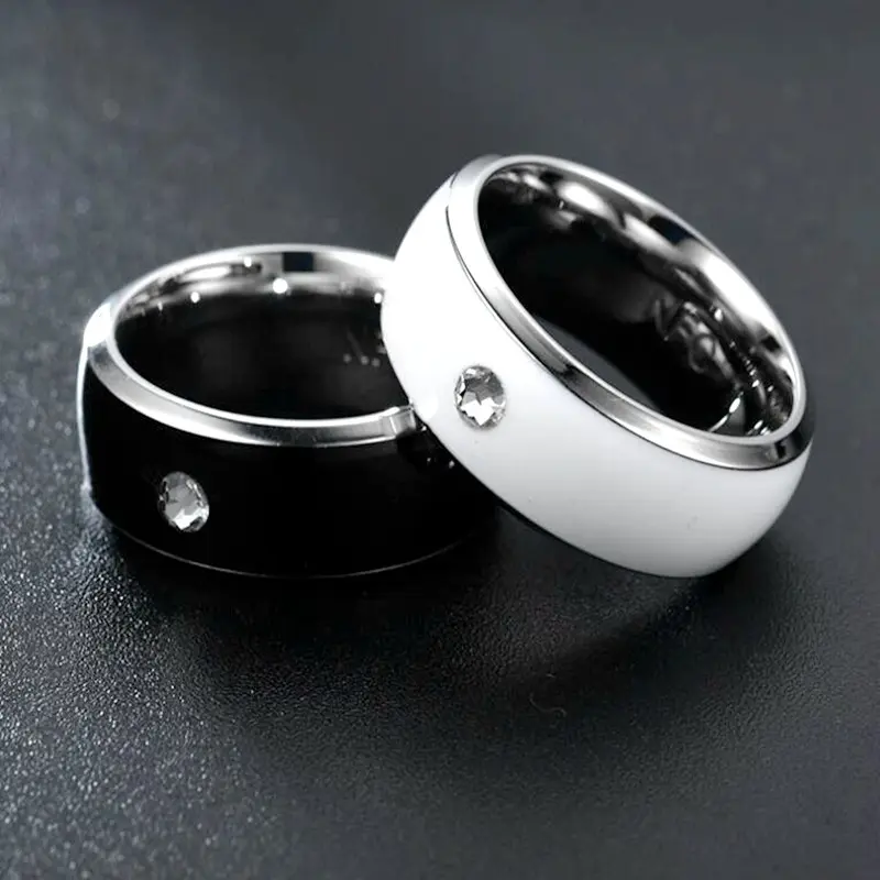 אירופאי ואמריקאי אופנה פיצוץ nfc טבעת נייד טלפונים גישה בקרת מוצרי נירוסטה טבעת עם זירקון