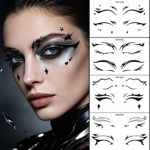 Adesivi Temporanei per Tatuaggi Viso RTS, Design Multicolore con Farfalle e Cuori in Lamina per Feste e Spettacoli - Product Image 5