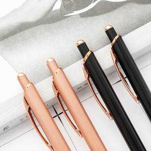 Promotional Bulk Rose Gold Classic Metal Aluminum Press Ballpoint <b>Pen</b> With Laser Custom Hotel Logo for OEM Office - Product Image 3