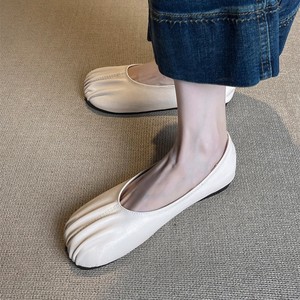 Français plat plissé bouche peu profonde chaussures femmes 2025 nouveau Joker-pédale carré fond souple pas fatigué <span class=keywords><strong>pieds</strong></span> Milk918 - Product Image 3