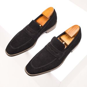 Zapatos de Tacón Bajo de Ante Sintético Negro con Punta Puntiaguda, para Oficina y Trabajo, para Todas las Temporadas, con Suela de Goma Transpirable y Entresuela de EVA, Envío Directo - Product Image 2
